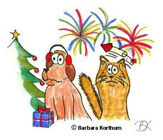 Hund Katze Weihnachten Silvester